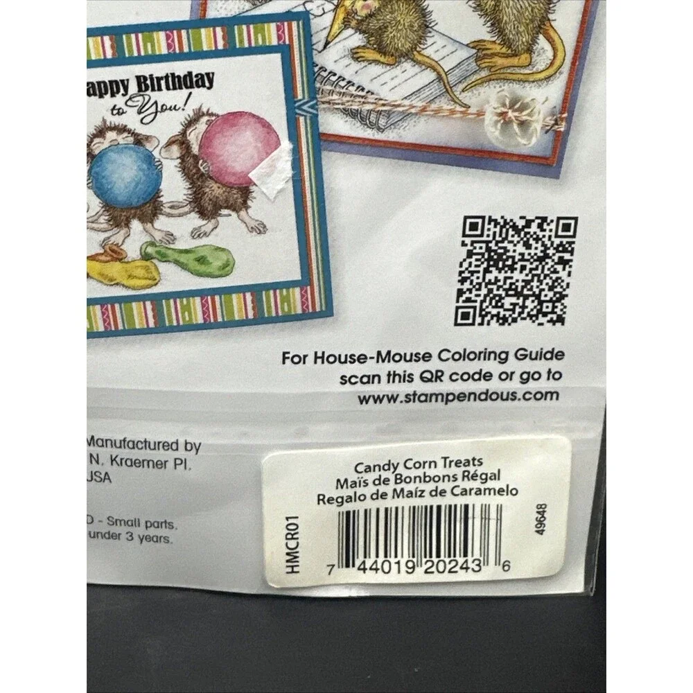 House Mouse  Trick Or Treat Candy Corn Treats Halloween Cling Rubber Stamps
